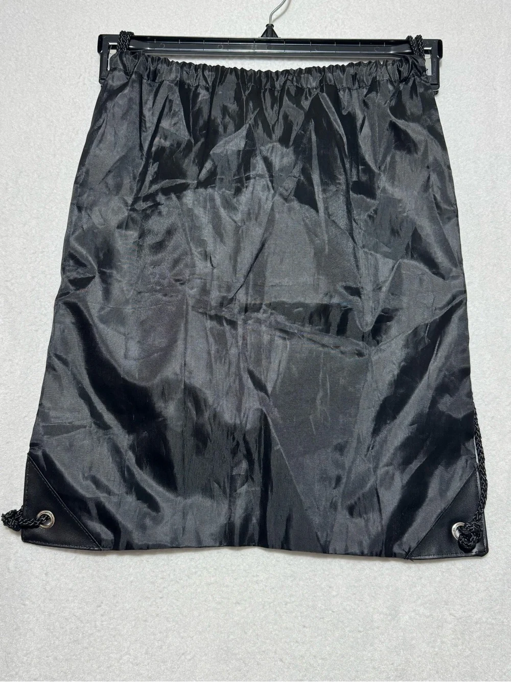 Vintage Crocs Black Drawstring Backpack Cinch Bag with Zipper Pocket